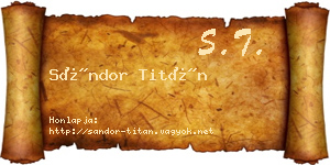 Sándor Titán névjegykártya