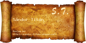 Sándor Titán névjegykártya